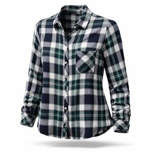 Rails Hunter Green Plaid Flannel Shirt Button Front Soft Rayon Blend Size M
